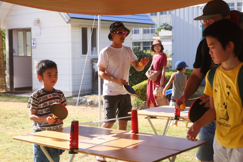 playing with bubbles＆playing with pingpong