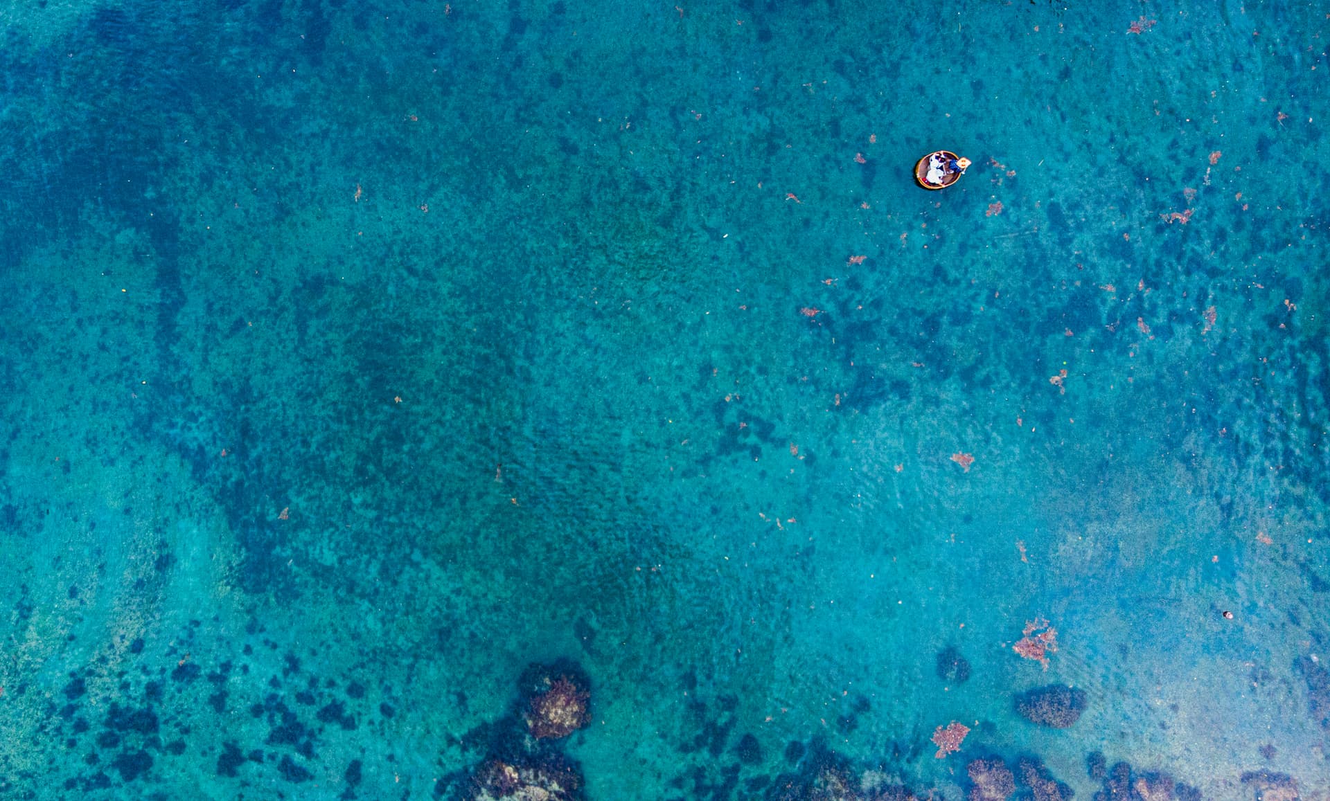 Taraibune (tub boat) in the ocean